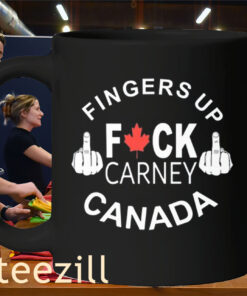 Fingers Up Fuck Carney Canada Political Mug