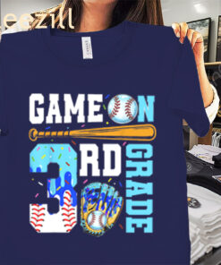 Game On Baseball 3rd Grade Back to School Drip Ice Cream Shirt