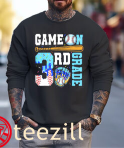 Game On Baseball 3rd Grade Back to School Drip Ice Cream Shirt Sweater