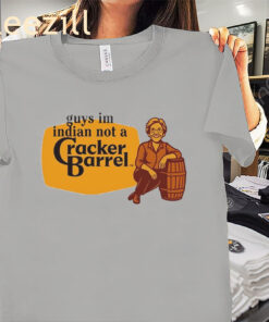 Guys I'm Indian Not A Cracker Barrel Parody Logo Shirt Hillary Clinton Unisex