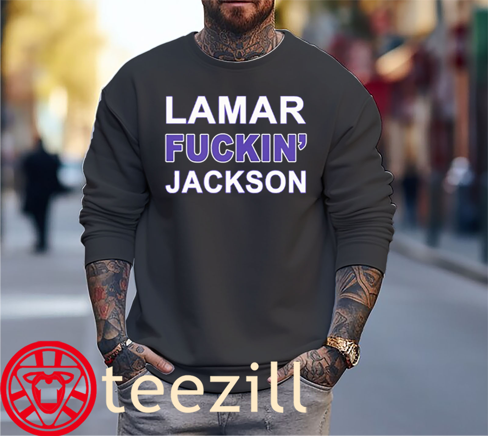 Lamar Fuckin Jackson T-Shirt Baltimore Ravens Sweater
