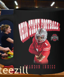 Ohio State Football Brandon Inniss Illustrated Black Premium Mug