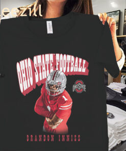 Ohio State Football Brandon Inniss Illustrated Black Premium Shirt