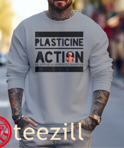 Plasticine Action We Oppose Ai Generated Animation Funny Apparel Shirt Sweater