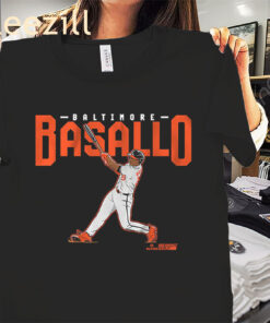 Samuel Basallo Slugger Swing Shirt – Baltimore Baseball Takeover Tee