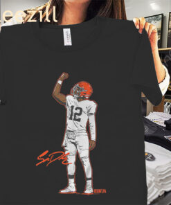 Shedeur Sanders- Superstar Pose Cleveland Tee Shirt