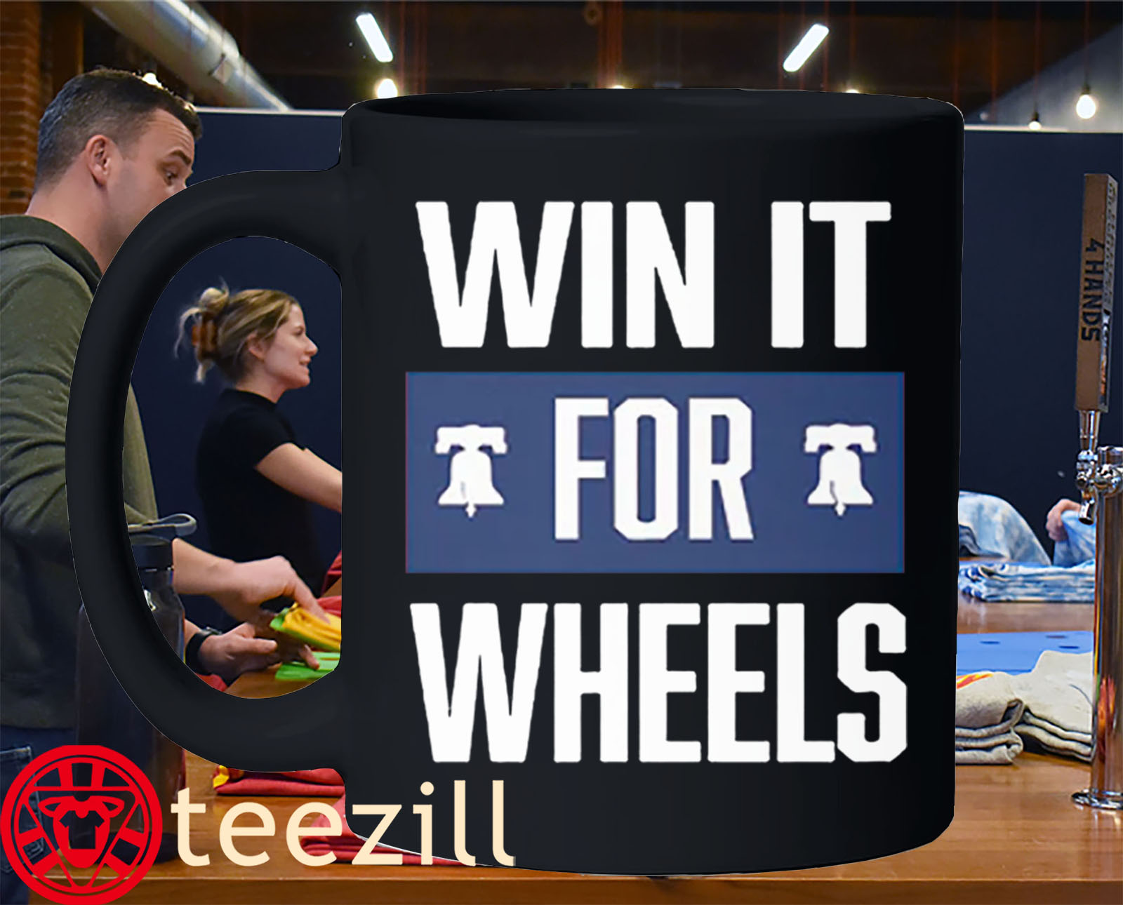 Win It for Wheels Tee Mug
