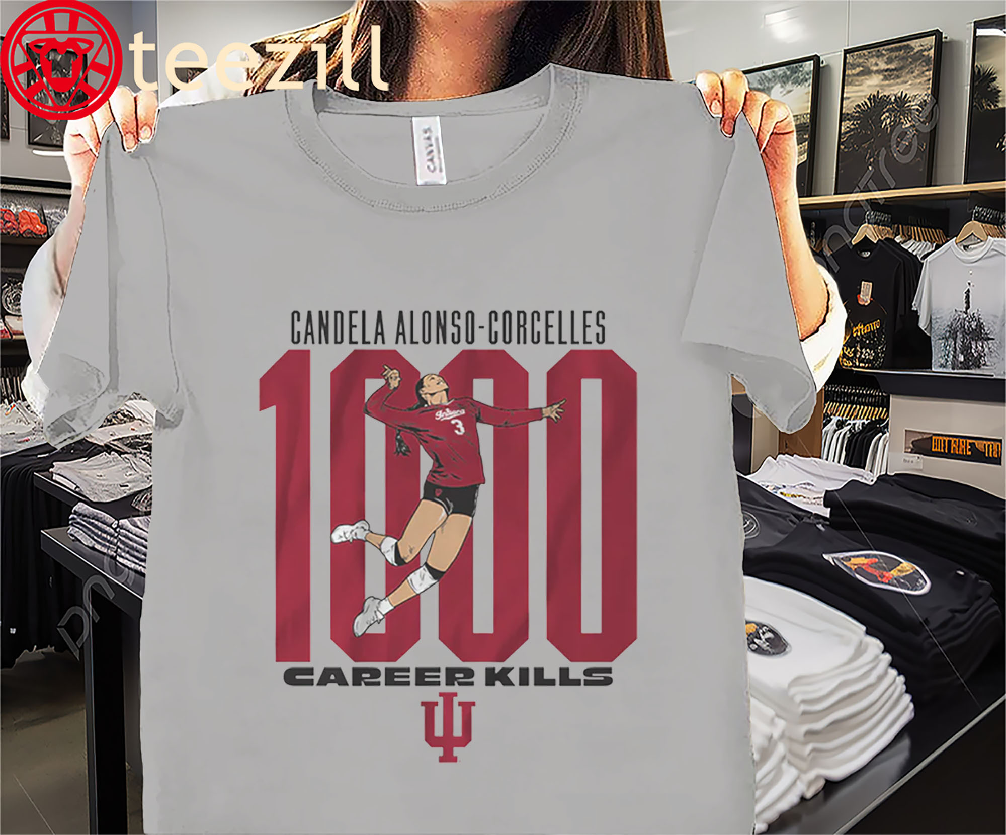 Candela Alonso-Corcelles 1000 Kills-IU Volleyball Shirts