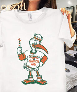 Convicts Win Mascot Tee Shirt Miami Hurricanes