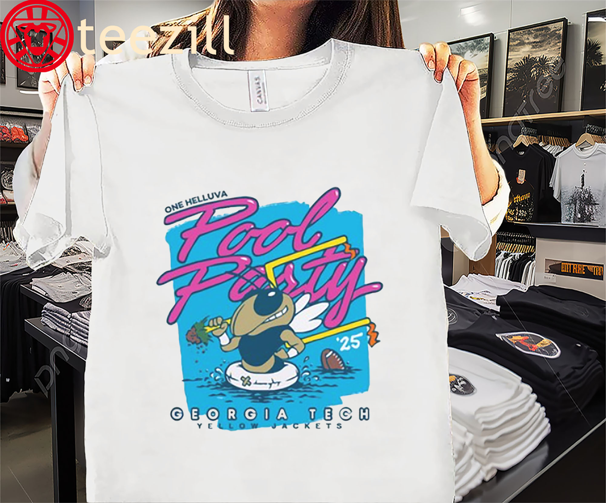 Georgia Tech Yellow Jackets One Helluva Pool Party 2025 T-shirt