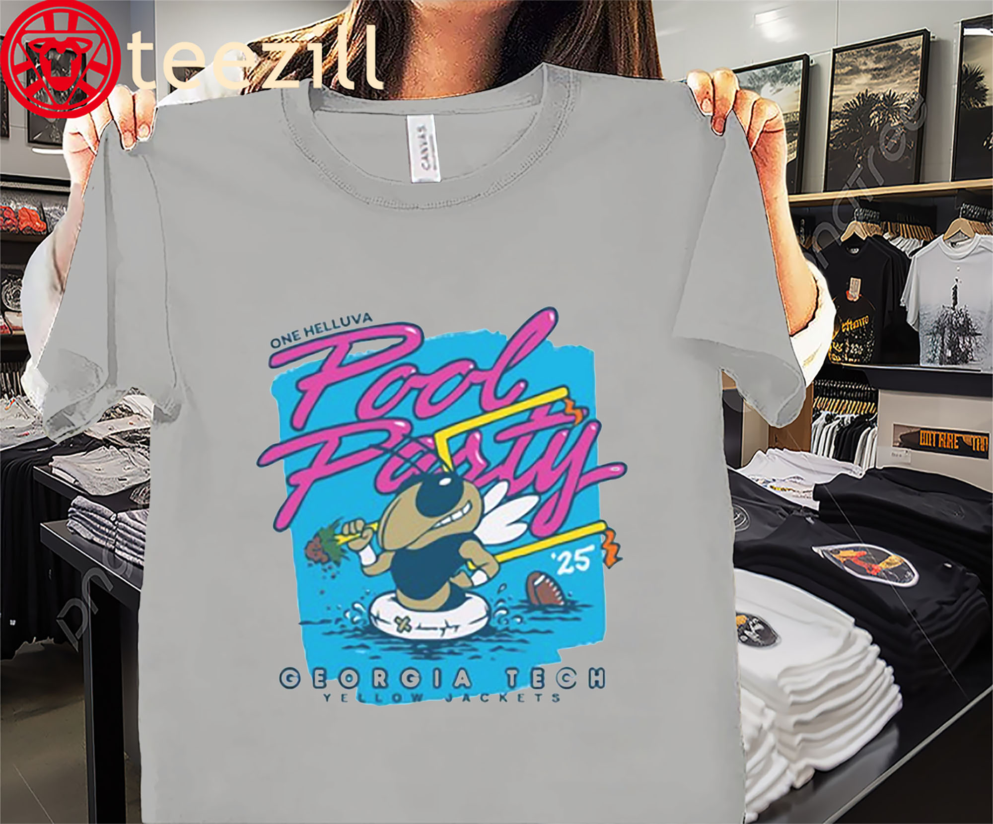 Georgia Tech Yellow Jackets One Helluva Pool Party 2025 Tee