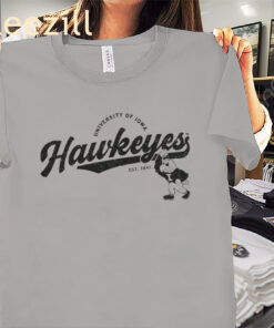 Iowa University Est 1847 Logo Hawkeye Script Shirts
