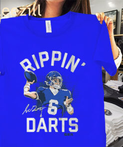 Jaxson Dart Rippin’ Darts Shirt - New York Quarterback Tees