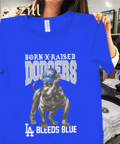 LA Dodgers New Era Born x Raised Bleeds Blue Shirt