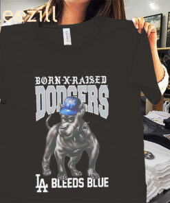 LA Dodgers New Era Born x Raised Bleeds Blue Shirts