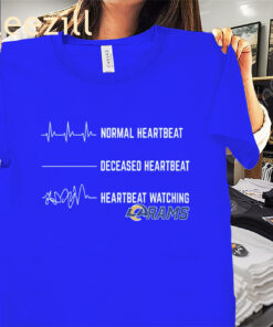 Normal Heartbeat- Deceased Heartbeat- LA Rams Heartbeat Shirt