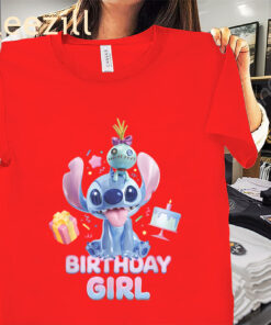 Official Disney Stitch & Scrump- Birthday Girl- Birthday Party Shirts