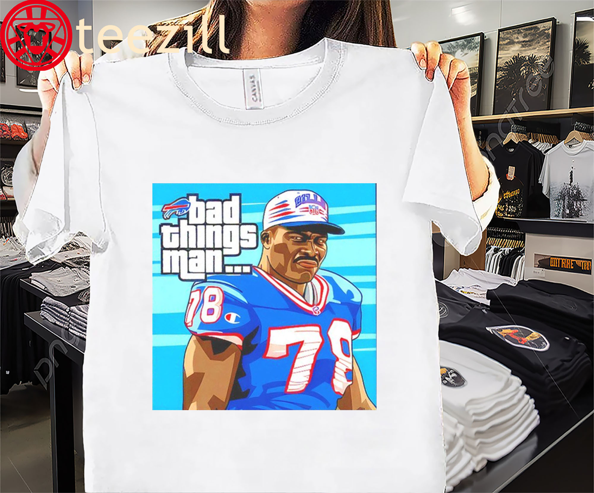 Posters Official Buffalo Bills Bruce Smith Bad Things Man Shirts
