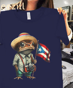Puerto Rico Flag Coqui Frog Shirt