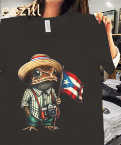 Puerto Rico Flag Coqui Frog Shirts