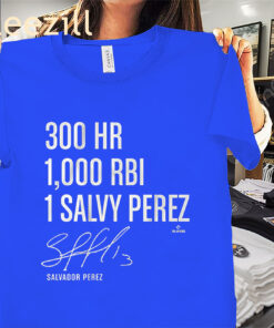 Salvador Perez 300 Homers & 1000 RBI Shirt – Kansas City Baseball Tee
