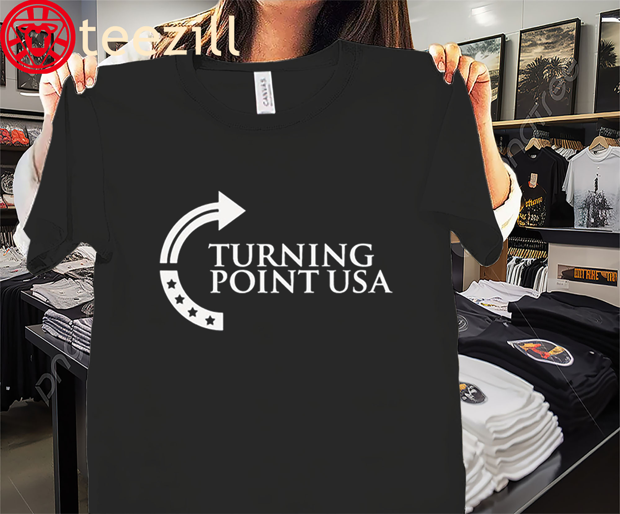 Sydney Sweeney Wearing Turning Point USA Tee Shirt