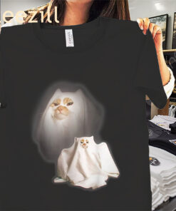 The Ghost Cat Meme Funny Halloween Cat - Halloween 2025 Shirt