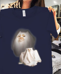 The Ghost Cat Meme Funny Halloween Cat - Halloween 2025 Shirts