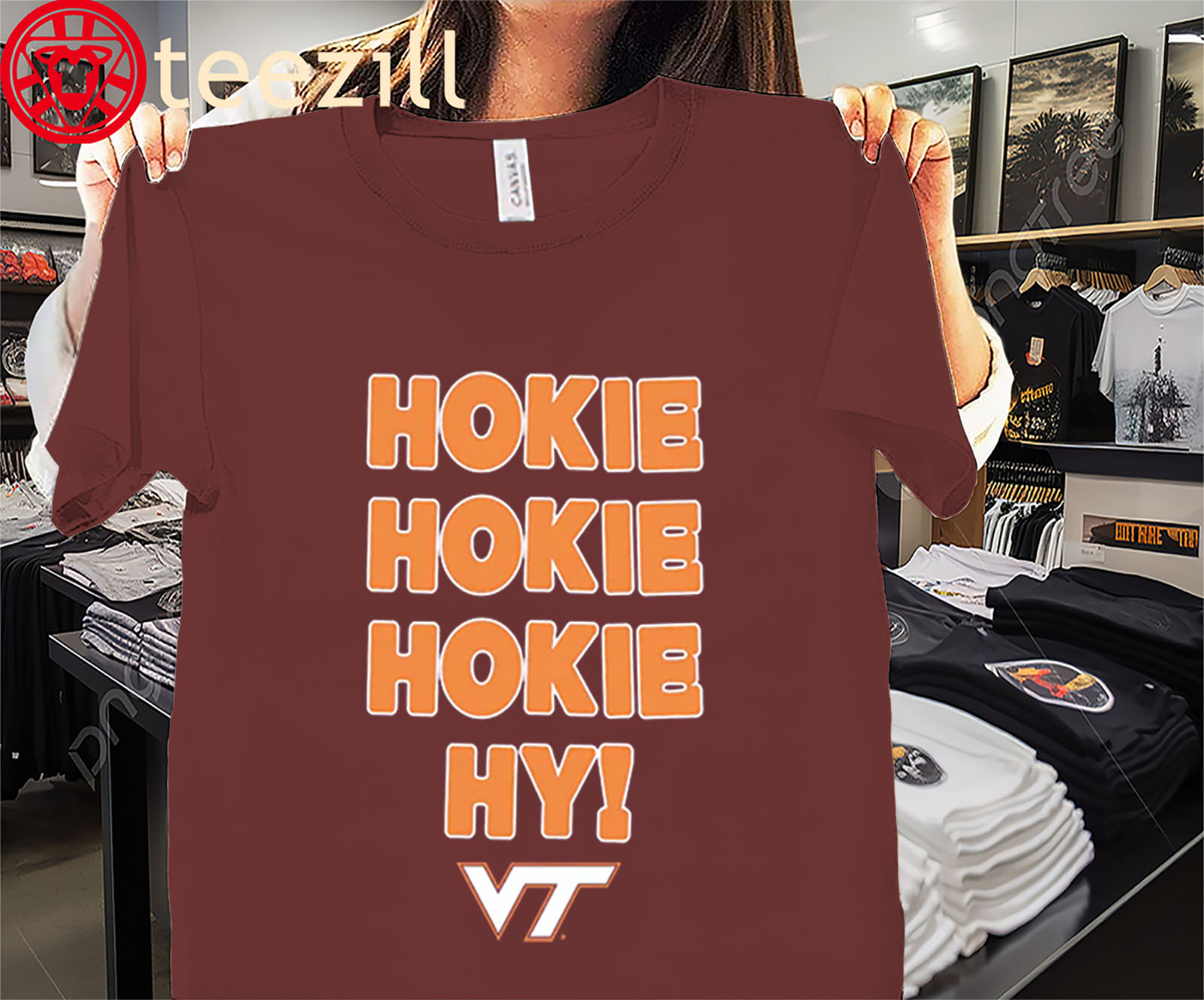 Virginia Tech Hokies- Hokie Hokie Hokie Hy VT Official Shirt