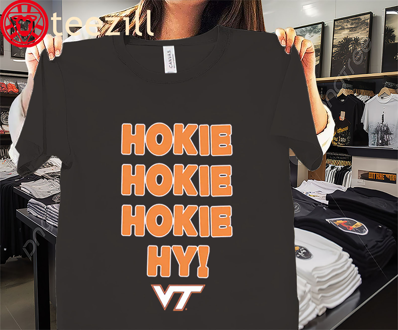 Virginia Tech Hokies- Hokie Hokie Hokie Hy VT Official Tee