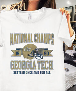 Georgia Tech Football: 1990 National Champs Shirt- Yellow Jackets 35-Year Tribute Tee