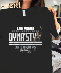 A'ja Wilson Dyna'sty 3x Champs WNBA Shirt – Las Vegas Basketball Champions Tee