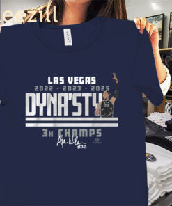 A'ja Wilson Dyna'sty 3x Champs WNBA Shirt – Las Vegas Basketball Champions Tees