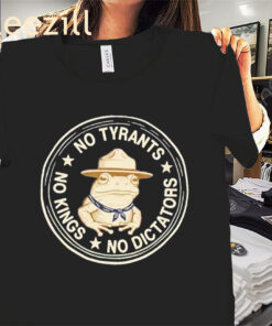 Antifa Fascist Portland Frog No Tyrants No Kings No Dictators Shirt