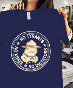 Antifa Fascist Portland Frog No Tyrants No Kings No Dictators Shirts