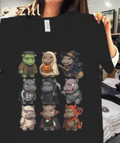 Baby Hippo Ghost Zombie Witch Shirt – Halloween Hippo Costume