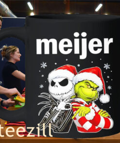 Christmas 2025 Meijer Shirt Jack Skellington and Grinch Mug