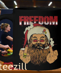 Freedom Defiant Santa Claus Middle Finger Mug Christmas 2025 Tee