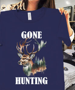 Gone Hunting Deer Hunter Designs Tee Shirt