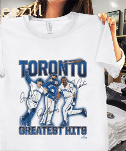 Greatest Hits Shirt Joe Carter, Jose Bautista & George Springer Tee