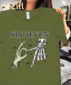 Halloween Meme Skeleton Hands Halloween Six Seven Shirt