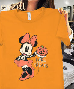 Here for the Treats Shirt – Cute Halloween Mouse Skeleton Tees