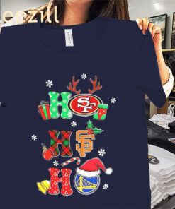 Ho Ho Ho Chirstmas Logo San Francisco 49ERS Giants Golden State Shirt