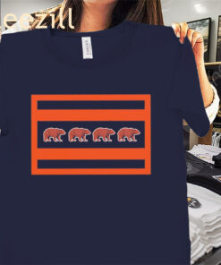 Hoge and Jahns Flag Chicago Bears Football Tee Shirts