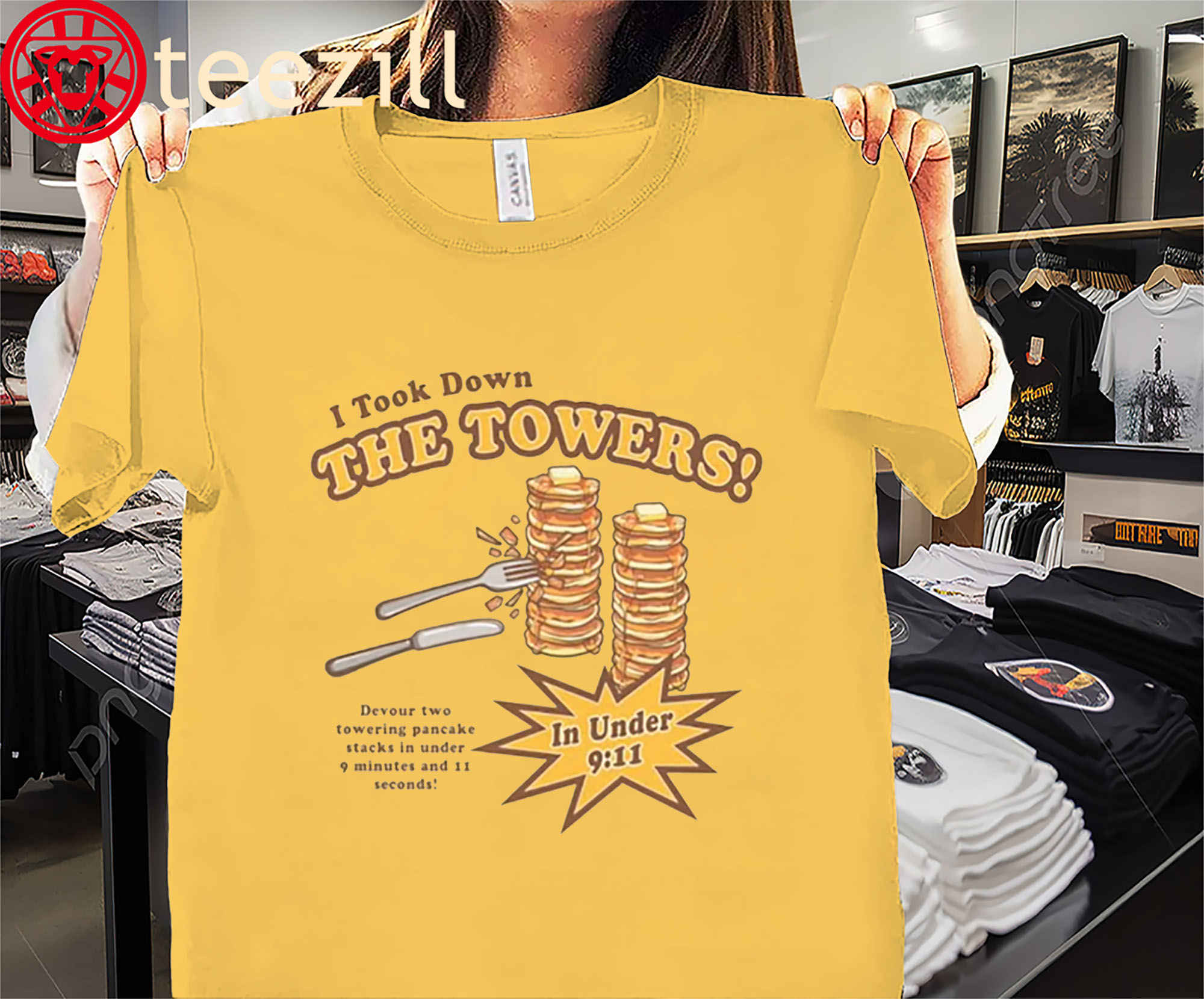 I Took Down The Towers Pancake Challenge With Funny Shirt
