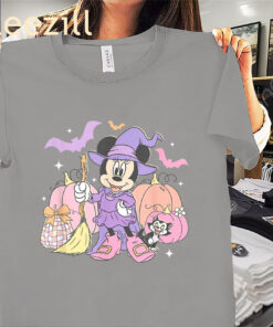 Minnie Mouse Halloween Cute Purple Witch Shirt