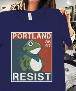 Portland Frog Funny Portland 86-47 Resist Tee Shirt