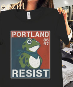 Portland Frog Funny Portland 86-47 Resist Tee Shirts