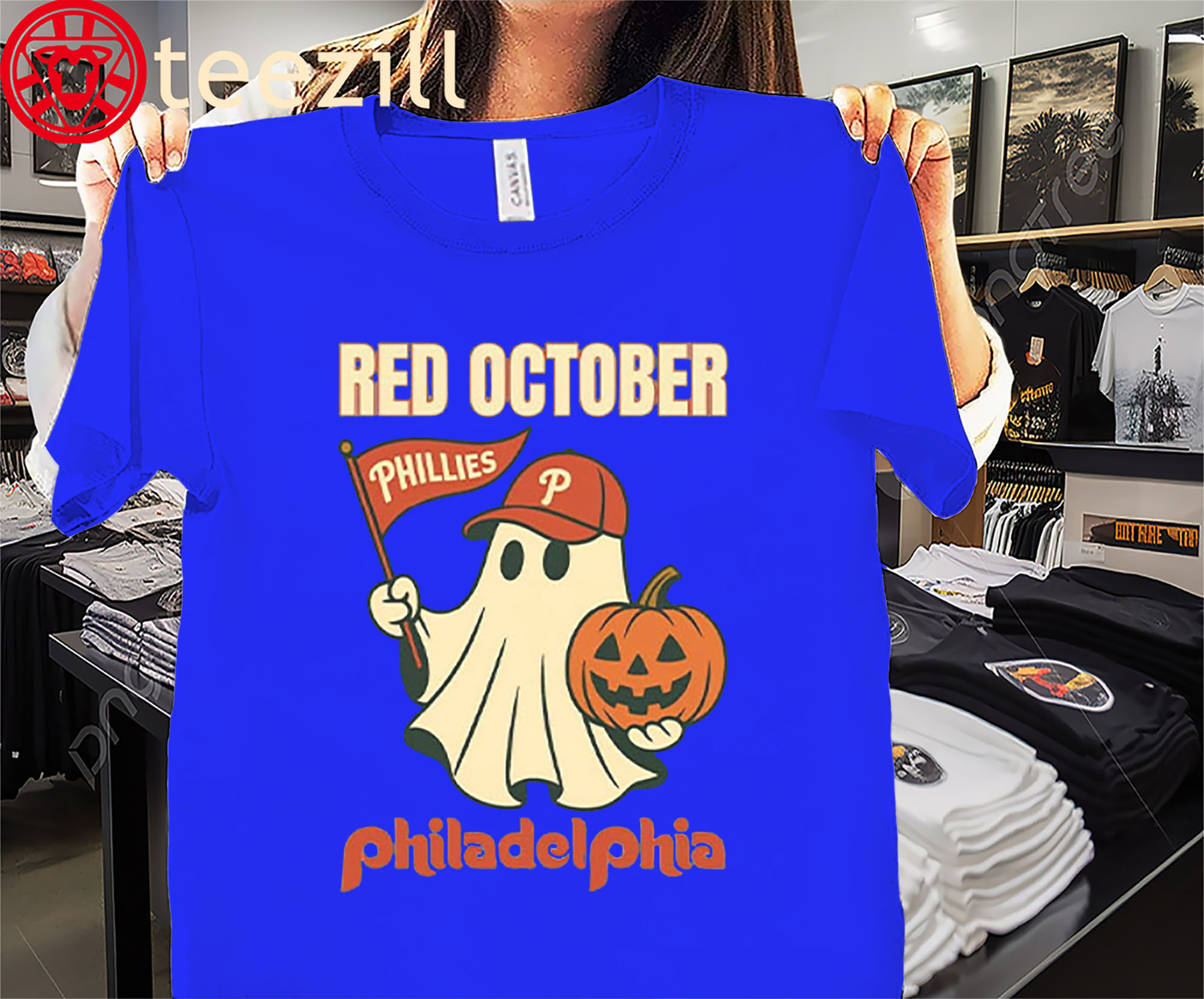 Red October Phillies Philadelphia Halloween Ghost Shirts