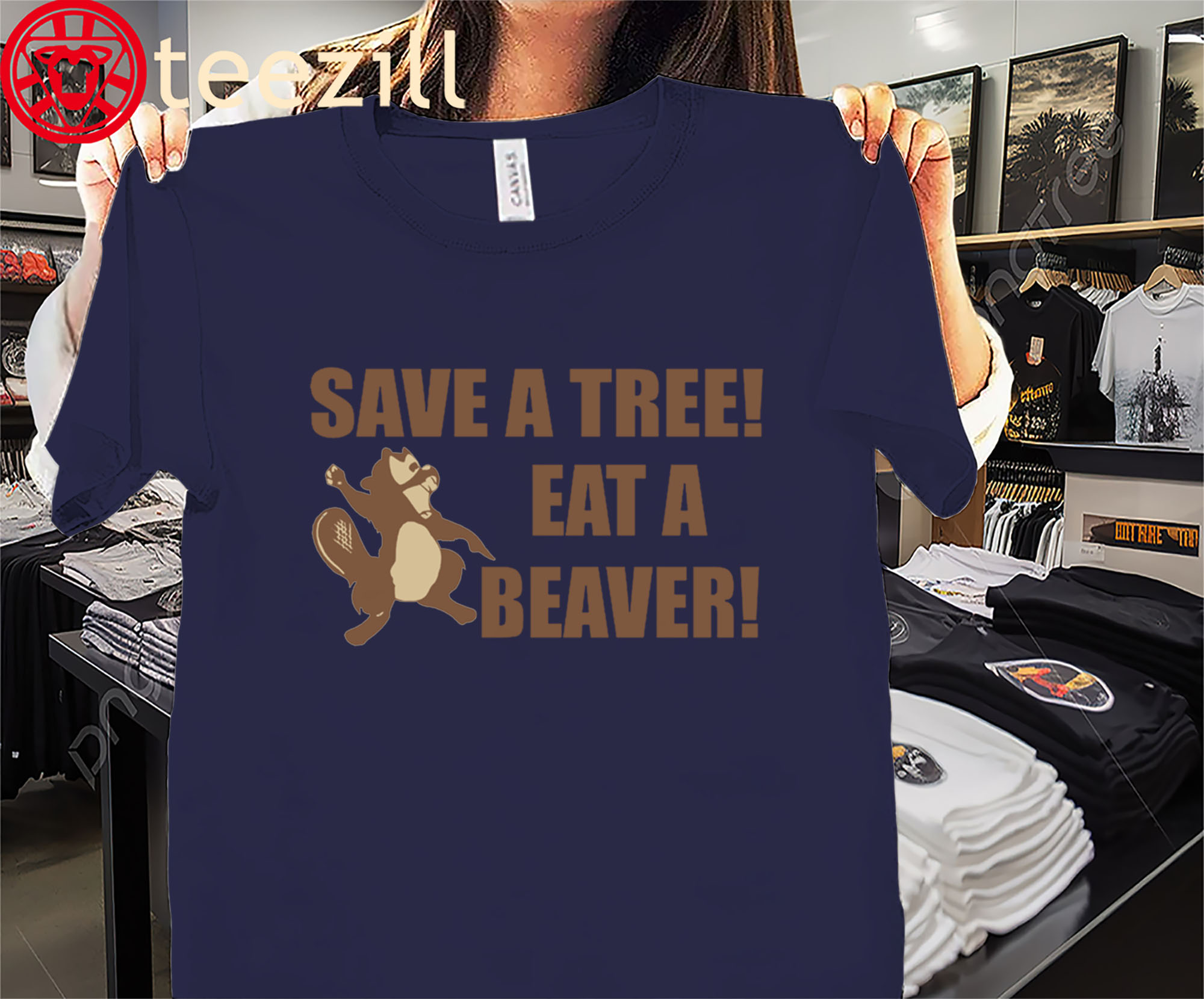 Save a Tree Eat a Beaver Squirrel Premium Shirts